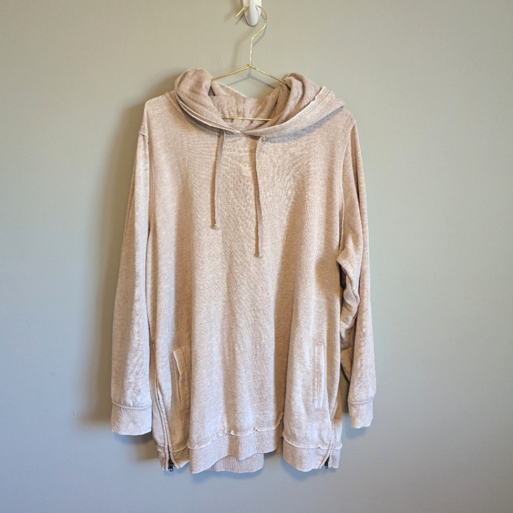 Torrid Cozy Creamy Pink Hoodie With Zipper Side Detail And Pockets, size 3X